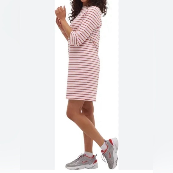 J.Crew T-shirt 👟dress long sleeve red and white - Picture 5 of 6